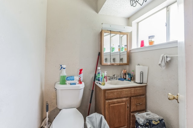 bathroom with toilet and vanity