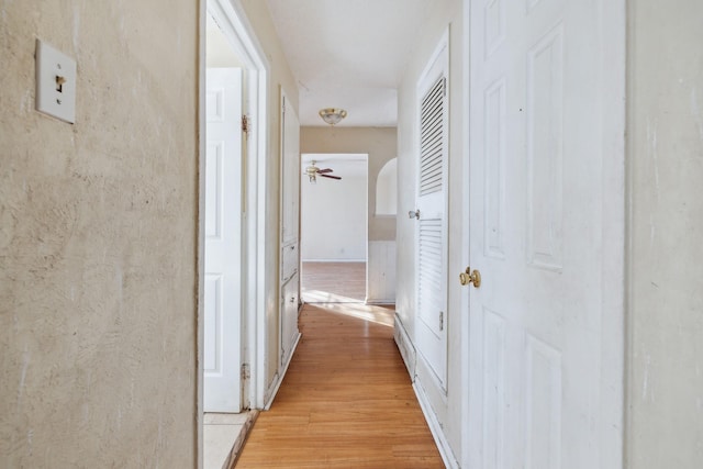 hallway featuring light wood-type flooring