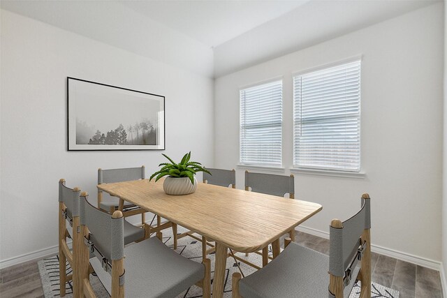 dining room featuring wood-type flooring