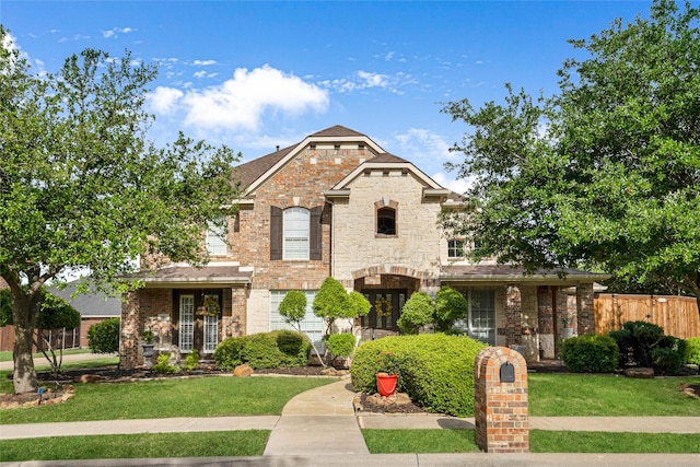 view of front of house featuring a front lawn