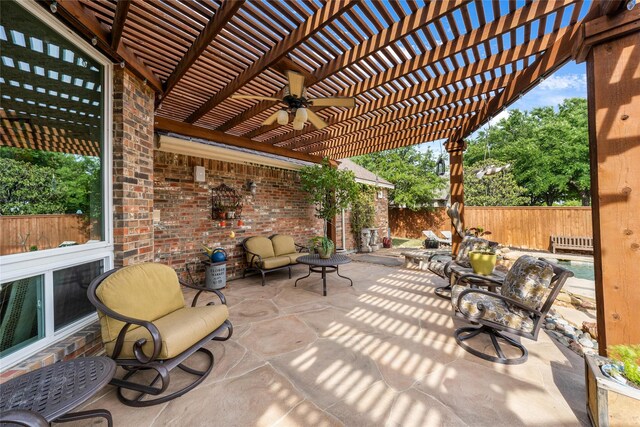 view of patio / terrace featuring a pergola