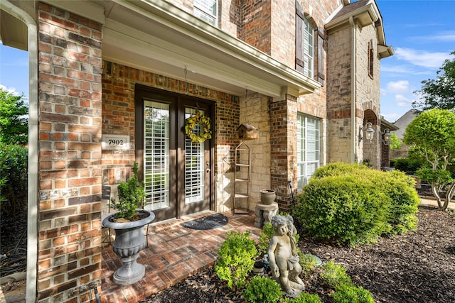 view of exterior entry with french doors