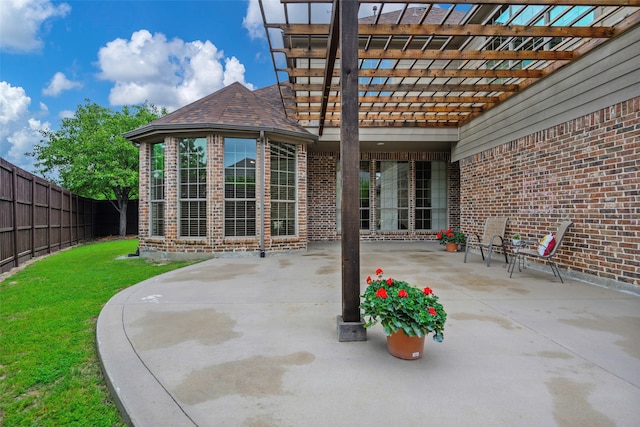 view of patio with a pergola