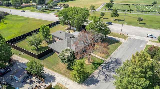 bird's eye view with a rural view