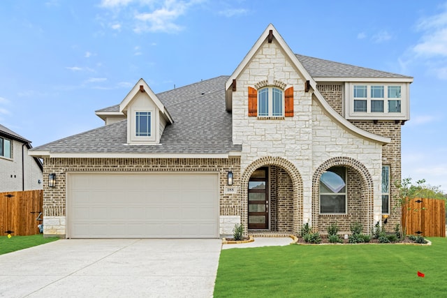 view of front of house with a front lawn