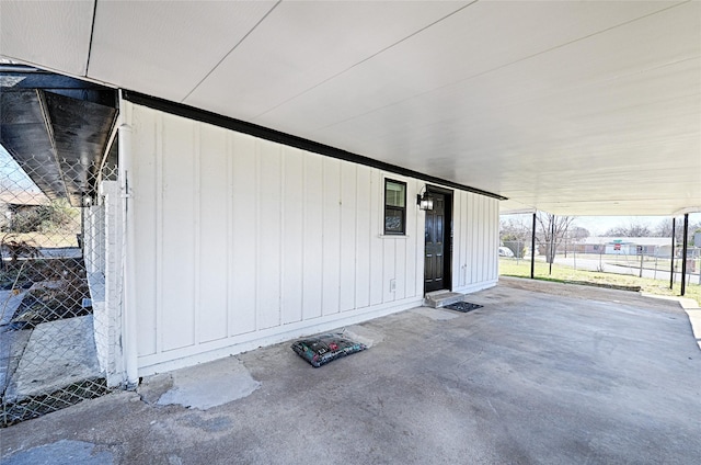 view of patio featuring fence