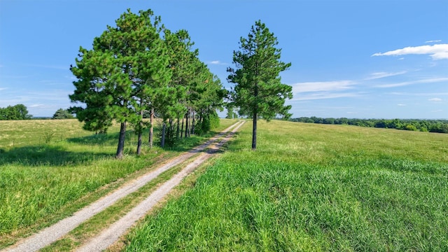 view of road featuring a rural view