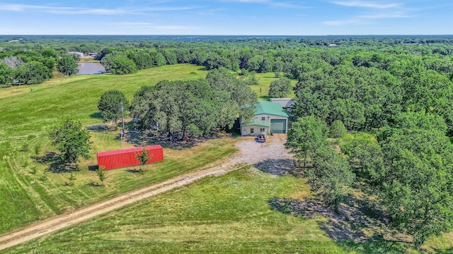 aerial view with a rural view