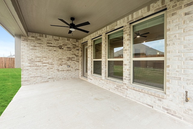 view of patio / terrace with ceiling fan