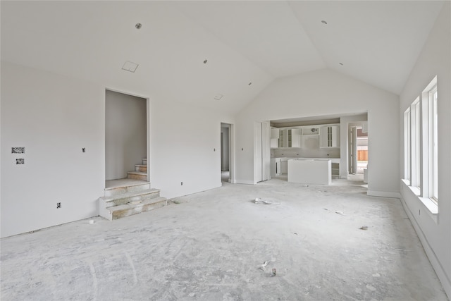 interior space with lofted ceiling