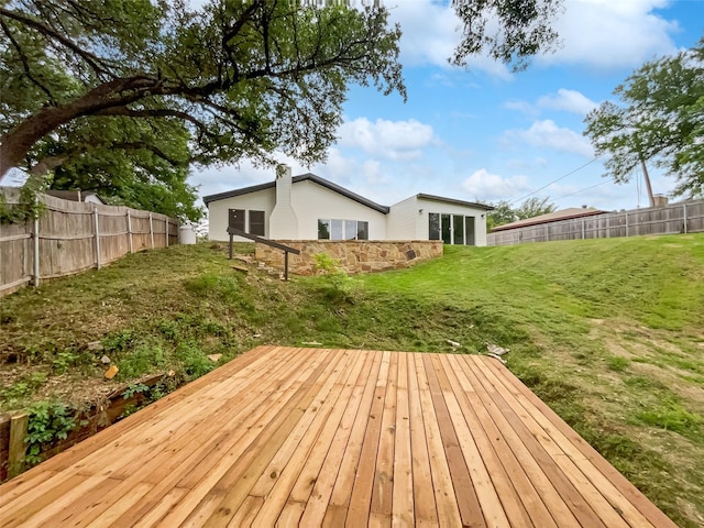 view of yard featuring a deck