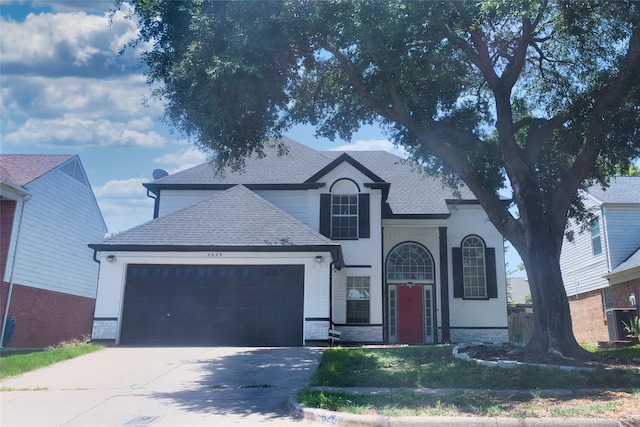 view of front of house with a garage