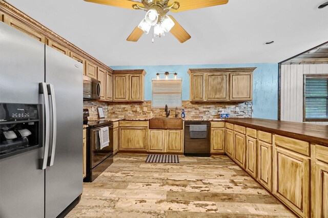 kitchen with tasteful backsplash, dishwasher, kitchen peninsula, sink, and wood ceiling