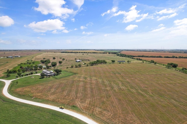 aerial view featuring a rural view