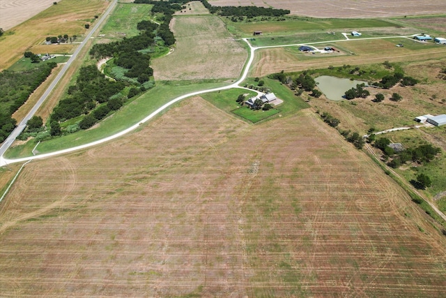 drone / aerial view with a rural view