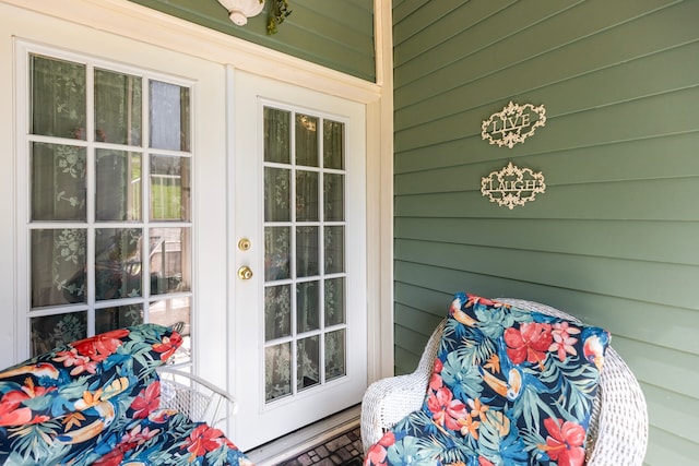 exterior space featuring french doors