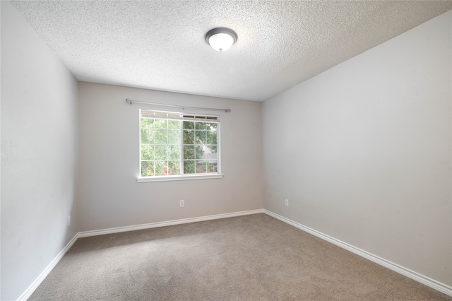 spare room with carpet and a textured ceiling