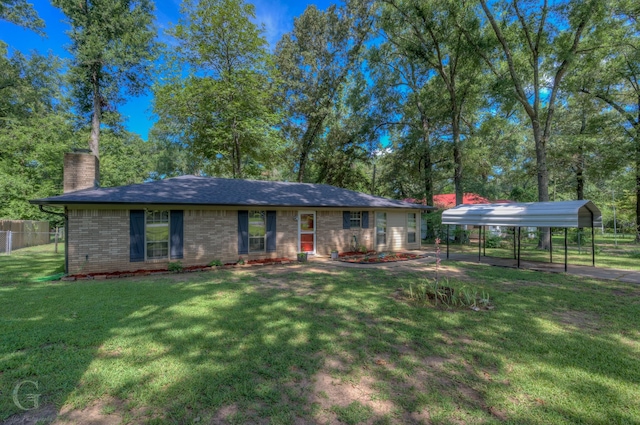 3264 Nadene St, Shreveport, LA 71107 - single story home featuring a detached carport, a chimney, and brick siding