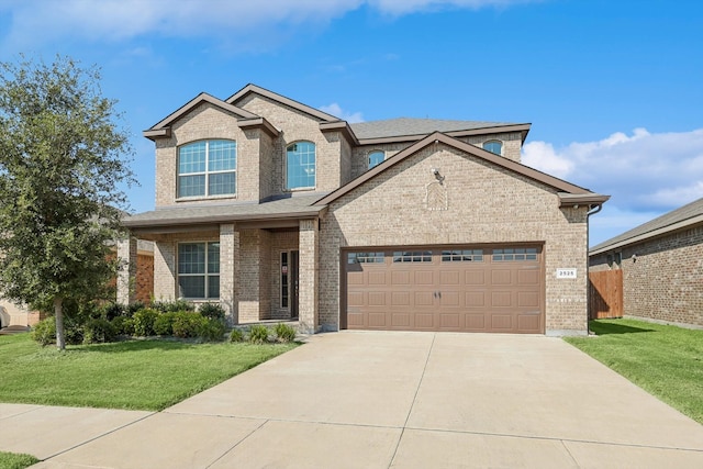 view of front of property with a front lawn