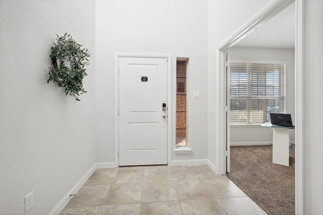 view of carpeted entryway