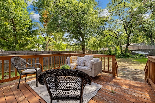 deck featuring an outdoor hangout area