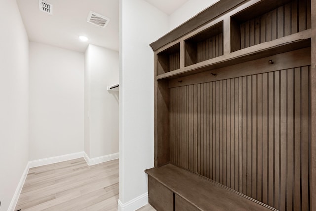 mudroom featuring light hardwood / wood-style flooring