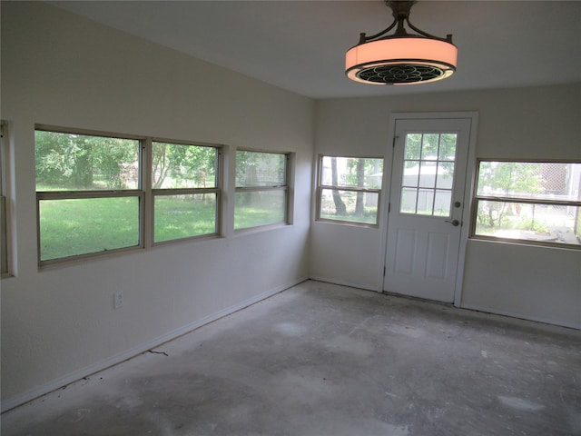 interior space with concrete floors