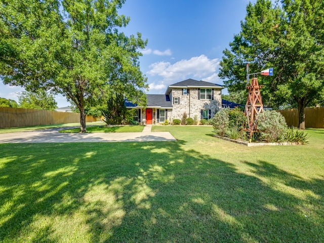 exterior space with a front yard