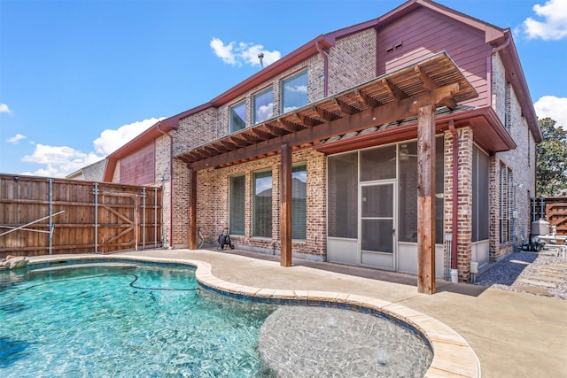 view of swimming pool with a pergola and a patio area