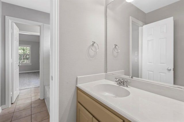 bathroom featuring tile patterned floors and vanity