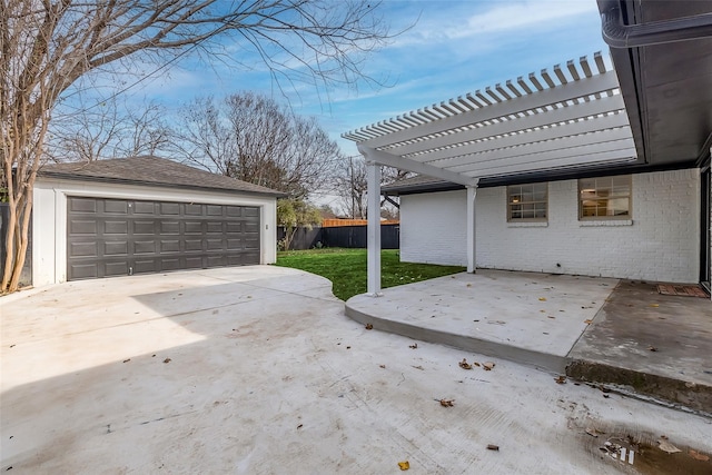 view of patio with a pergola