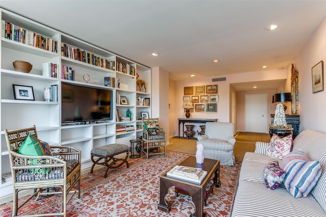 living room with hardwood / wood-style flooring