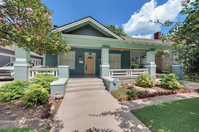 view of front of house with covered porch