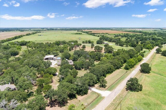 aerial view featuring a rural view