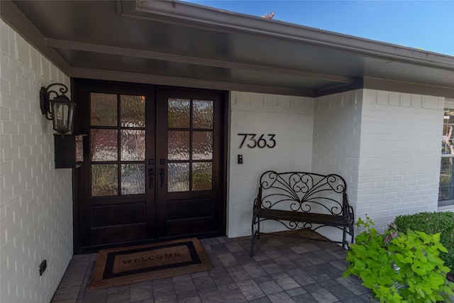 doorway to property with french doors