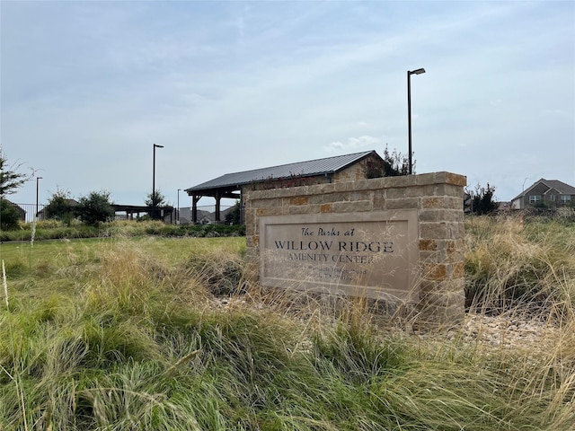 view of community sign