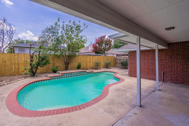 view of pool featuring a patio