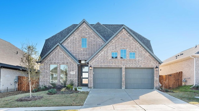 view of front facade featuring a garage