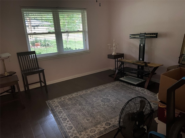 interior space featuring dark wood-type flooring