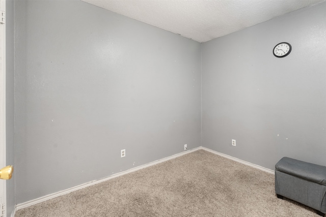 unfurnished room featuring carpet and a textured ceiling