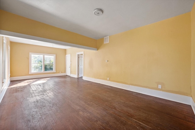 spare room featuring dark wood-type flooring