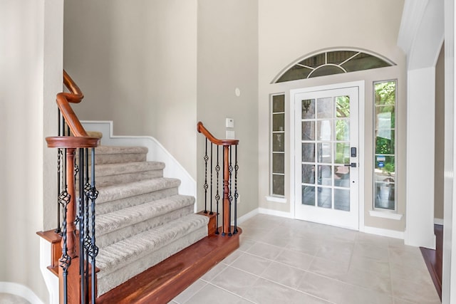 view of tiled foyer entrance