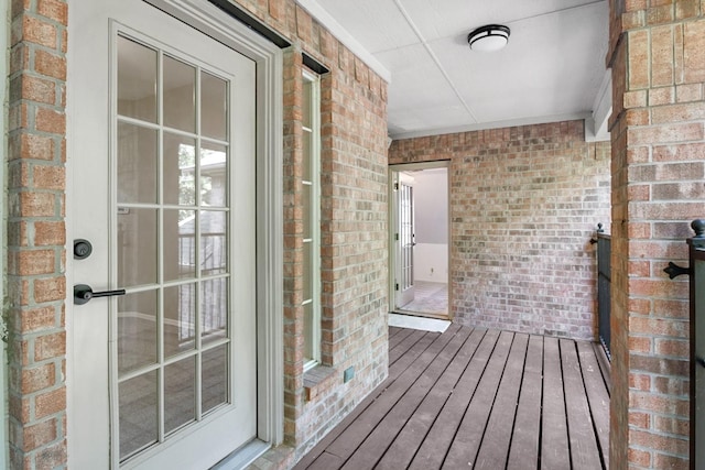 interior space with brick wall