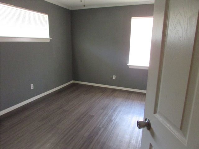 spare room featuring dark wood-type flooring