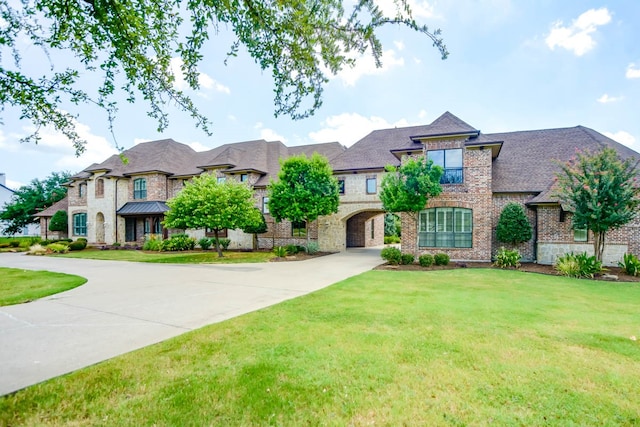 view of front of property featuring a front yard