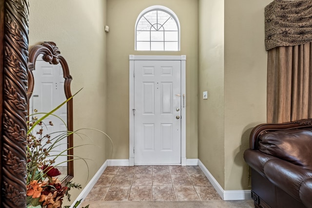 view of tiled foyer