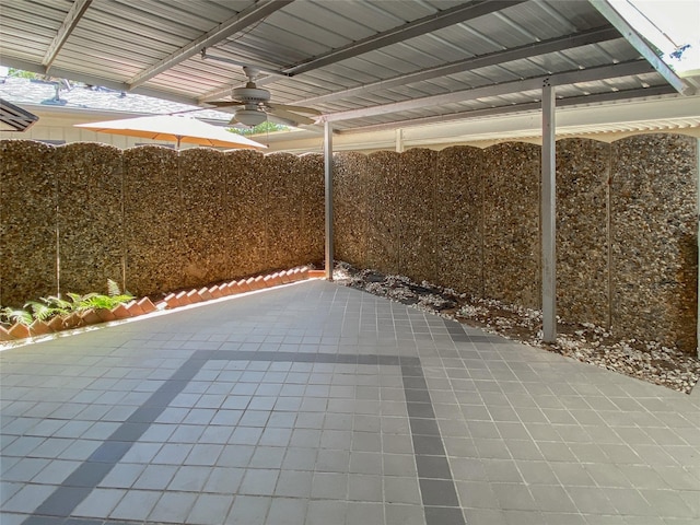 view of patio / terrace with a ceiling fan