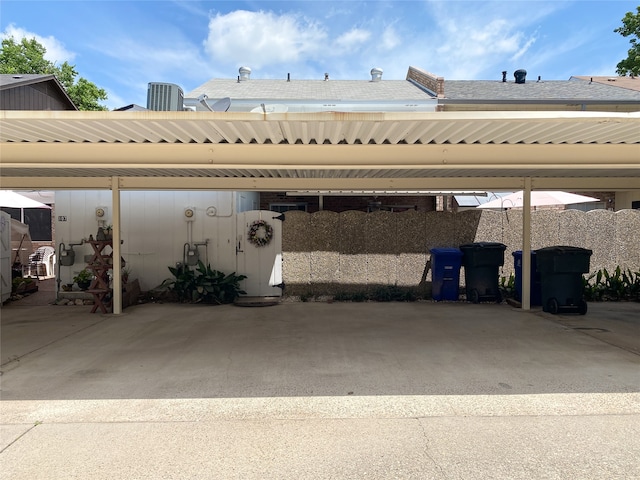 view of car parking with a carport