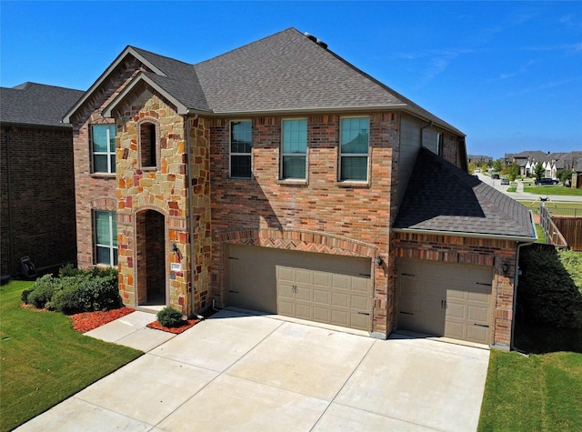 view of front of house with a garage