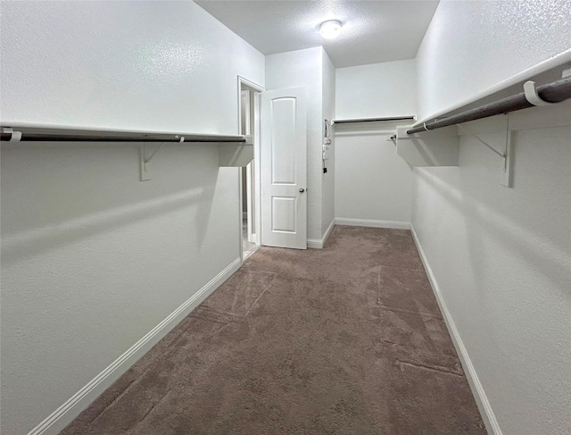 spacious closet with dark carpet